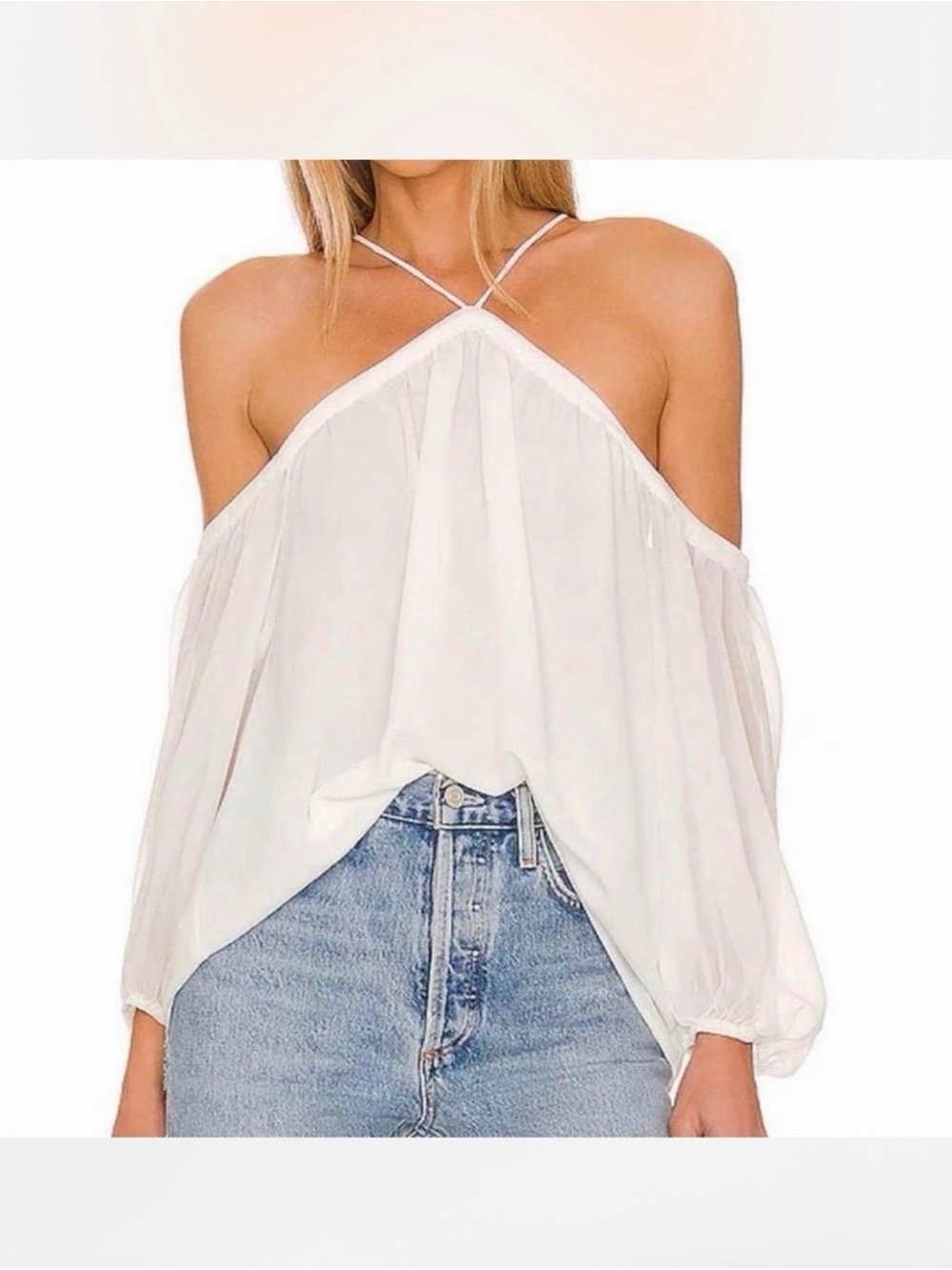 1.STATE white cold shoulder top size S